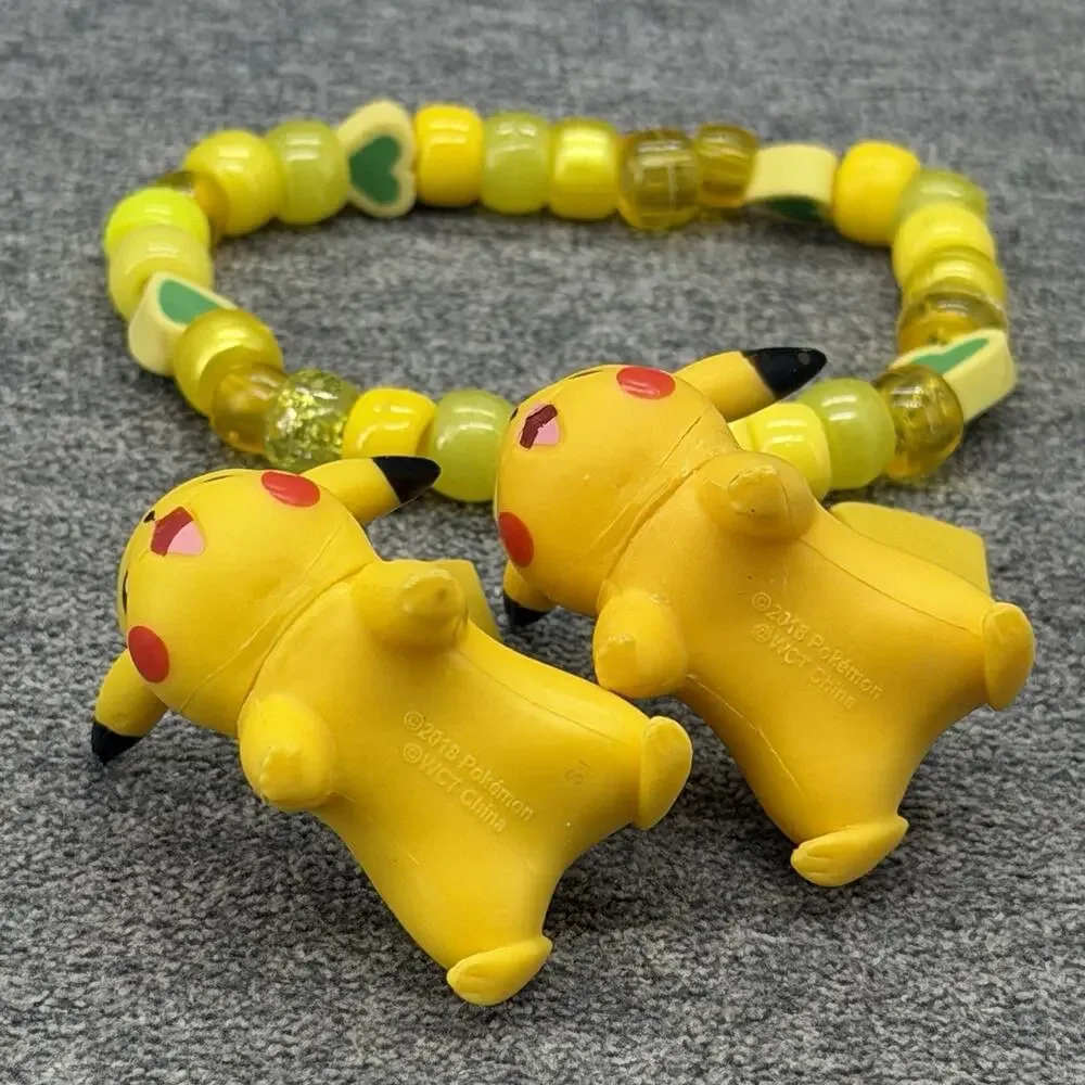 2018 Pokemon Pikachu Pichu Gashapon Figure Bracelet Mini Toy 3pc Set